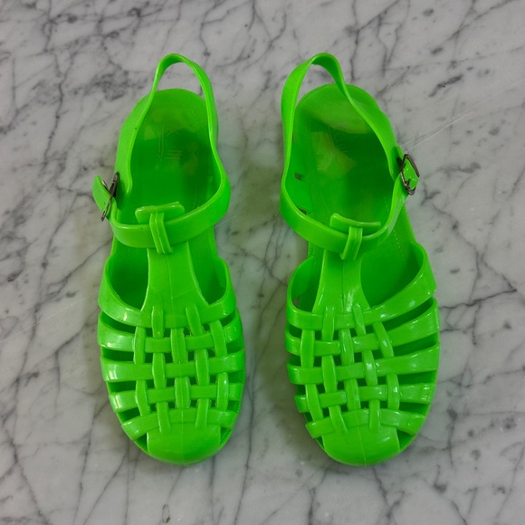 KALI Angel Low Jelly Sandals Neon Green Women’s Sz 9 - Picture 1 of 6